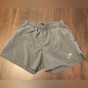 Gymshark Men's Dark Gray Athletic Shorts with Logo